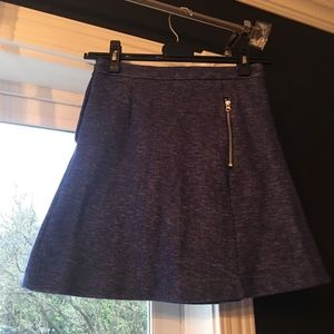 Dark blue NWT cotton and wool mini skirt